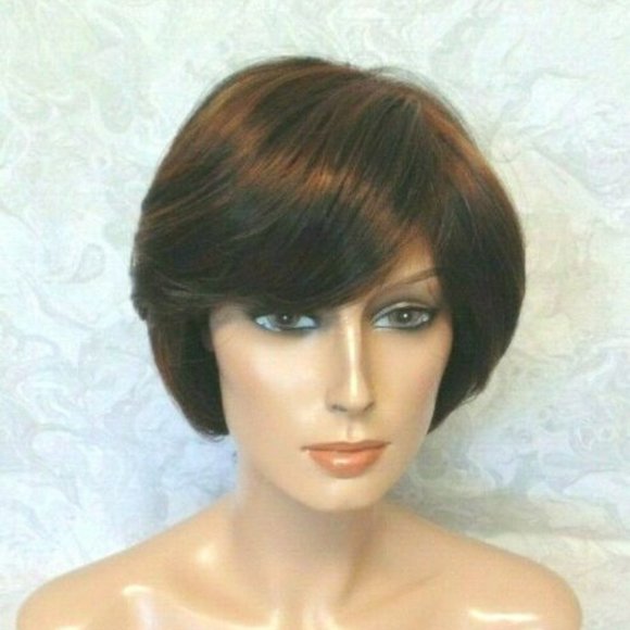 Short Brown Highlighted Heat Resistant Wig main image 10
